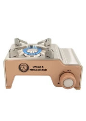 OMEGA 5 Powerful Portable Mini Gas Stove for Camping - Brown