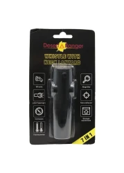 Desert Ranger 7-In-1 Whistle With Neck Lanyard Black