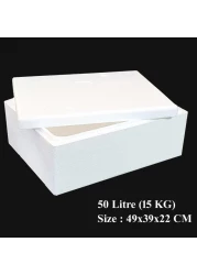 ALSAQER-Thermocoal Ice Box-(50Litre-15KG)Thermocoal Cool Box-Thermo Keeper Container, Expanded Polystyrene Cooler, Fishing Ice Box
