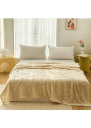 Luna Home 3D Imitation Butterfly Fleece Soft Blanket, Ivory color.