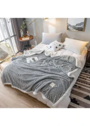 Comfy Soft Comfortable Bed Blanket Cotton Grey 150x200cm
