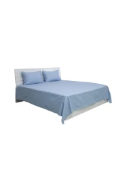 Deyarco Princess Flat Sheet 2pc-Fabric: Cotton Poly Easy Iron - Color: Lt. Blue -Size: Single 170X240cm + 1 Pillowcase Size: 50X75cm