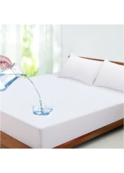 Waterproof Mattress Protector 200x200cm for Super King Size Bed Breathable and Durable Microfiber+TPU High Absorption Pad Cover Protects from Stains and Spills 100% Waterproof White