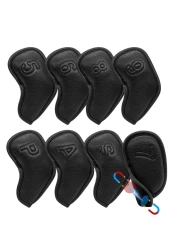 BAIRBRE Golf Iron Covers 8pcs Golf Iron Head Covers 8pcs Golf Iron Headcovers Leather Golf Club Head Covers for Iron Fit Most Brand 5-9 APS