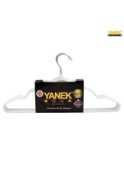10PK YANEK Metal Hangers For Shirt, Coat, Trousers Strong, Anti Slip &amp; Space Saving Rubber Coated, 40 CM (White)