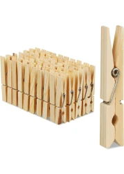 Lavish Multi-Functional, 100 Pcs Household Bamboo And Wood Clothes Clip
