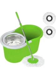 GENNEXT Spin Mop Bucket System, 360 Spin Mop &amp; Bucket Floor Cleaning Mop Bucket With 2 Microfiber Replacement Head Refills