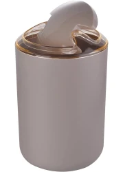 Beige Plastic Trash Can Waste Bin For Bedroom 19 x 19 x 29 cm