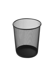 Aibecy-Round Metal Mesh Waste Paper Basket Office Dustbin Trash Can Wastebasket Recycling Bin