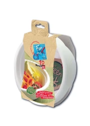 فن وعاء من الألياف المقولبة قابل للتحلل البيولوجي - أبيض 10 قطع