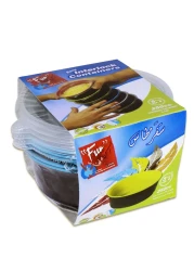 فن إنترلوك حاوية بقاعدة حلزونية 250 سي سي أسود وشفاف 5 قطع