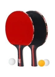 Generic 5-Piece Table Tennis Solid Wood Rackets Set With Balls