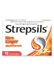 Strepsils Warm Ginger Fast Effective Relief from the Symptoms of Sore Throats 16 Lozenges