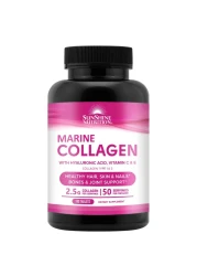 SunShine Nutrition Marine Collagen with Hyaluronic Acid Vitamin C and E Dietary Supplement 100 Tablets