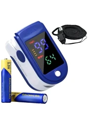 Finger Pulse Oximeter Larger Display Blood Oxygen Monitor with Batteries and Lanyard Included Fingertip Pulse Oximeter Color: Navy Blue