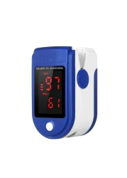 Generic-Fingertip Pulse Oximeter LED Display Blood Oxygen Saturation &amp; Heart Rate Monitor Fingertip SpO2 Measurement Meter with Lanyard-Blue