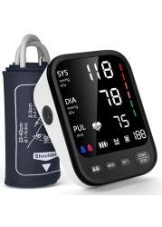 Blood Pressure Machine, Automatic Upper Arm Blood Pressure Monitor with 2x199 readout, 4.5 inch Backlit Large Screen Adjustable Large Cuff 9 to 17 inches - arrhythmia and Home Hypertension Detector