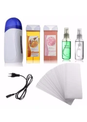 مجموعة إزالة الشعر بالشمع الساخن 6 في 1 للبشرة الحساسة، سخان خرطوشة الشمع لإزالة شعر الذراعين والساقين والجسم، مجموعة إزالة الشعر بالشمع في المنزل للنساء والرجال