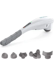 Renpho Rechargeable Hand Held Deep Tissue Massager For Muscles, Back, Foot, Neck, Shoulder, Leg, Calf Pain Relief, Cordless Electric Percussion Full Body Massage With Portable Design, White