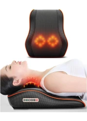 Back &amp; Neck Massager Cervical Spine Pillow Massager Neck Waist Shoulder Lumbar Back Body For Muscle Pain Relief, Chairs and Cars Cushion