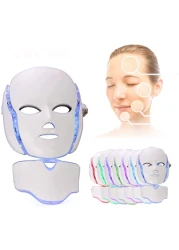 Mask LED Facial Mask 7 Colors LED Light For Anti-Aging Skin Rejuvenation Face And Neck Care Treatment Beauty Whitening Device Scarring Healthy Therapy Photon Anti Aging Wrinkles