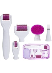 Movov 6 In 1 Derma Roller Kit 540 Titanium Alloymicro Needles Roller 0.25mm / 0.5mm / 1.0mm For Hair Regrowth Face And Body Skin Care Acne Pores Anti Aging Wrinkle Removal