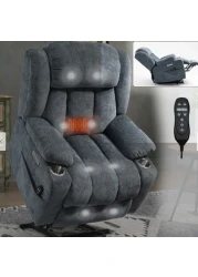 Sprintee Heavy Duty Motion Mechanism with 8-Point Vibration Massage and Lumbar Heating, Blue