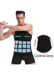 Men's Slimming Body Shapewear Compression Vest for Tummy &amp; Abdomen Control &ndash; Slimming Corset Shirt for Belly Control, Posture Support,