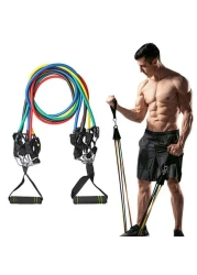 Doreen 11pcs set Fitness Resistance Bands Tubes Yoga Pull Rope Sport Fitness Gum Workout Exercise Bands Gym Sport Rubber Expander