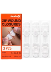 SurviveX Zip Stitch Wound Closure Strips - Repair Wounds Without Stitches - Zipstitch Sutures - Laceration Closures - FSA HSA Approved - 3 PCS