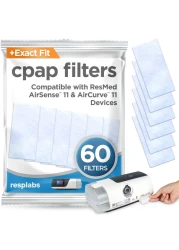 resplabs CPAP Filters Compatible with The ResMed AirSense 11 Machine (Pack of 60)