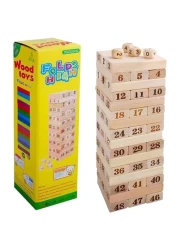 Generic 48 Large-Scale Digital Laminated Wood Blocks Jenga High Casual Wooden Toys 7.5 x 24.5cm
