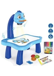 Generic Kids Christmas Gifts New Year Gifts For Boys, Children Educational Painting Art Projector Kids Toy Fun Desk Drawing Set With 24 Patterns (Blue)