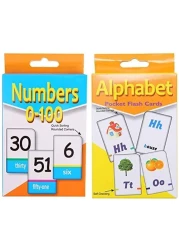 JMD Learning Flash Cards Pack Of 2 Numbers &amp; Alphabets Flash Cards For Toddlers Early Education Learning