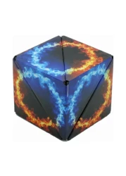Shape Shifting Box, Fidget Cube with 36 Rare Earth Magnets - Extraordinary 3D Magic Cube &ndash; Cube Magnet Fidget Toy Transforms Into Over 70 Shapes, Multicolor Black Circle Deisgn