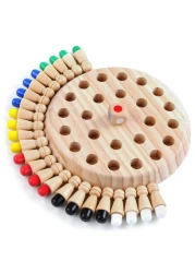 Generic - Children's Intelligent Toys Colorful Memory Chess Wooden Memory Matchstick Chess Game Memory Developing Chess Family Intellectual Toys