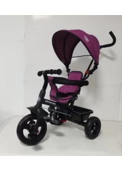 Lovely Baby LB 325HC Tricycle, Baby Push Trike, Kids First Bike, Pushchair, with Sun Canopy, Parent Handle &amp; Footrest - Purple