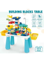 Little Story DIY Slide Track Rolling Ball Blocks Table(111pcs), STEM Series - Multicolor