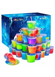 Galaxy Slime Kit for Girls Boys, 36 Pack Mini Slime Party Favors for Kids, Pretty Stretchy &amp; Non-Sticky Slime Pack, Valentine Party Favors for Kids Goodie Bag Stuffers