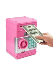 Setibre Piggy Bank, Toys for Girls Ages 5-7, 8-10, Electronic ATM Password Cash Coin Can Auto Scroll Paper Money Saving Box Toys for 6 7 8 9 10 11 12 Year Old Girl Christmas Birthday Gifts (Pink)