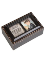 Cottage Garden First Communion God Beside You Matte Black Jewelry Music Box Plays Handel's Hallelujah