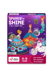 Chalk and Chuckles Art and Craft Kit Sparkle Shine Unicorn Princess MessFree Foil Art and Diamond Painting Set Birthday Gift for Girls Ages 456789 DIY Toys for Kids