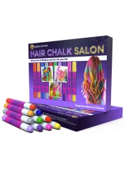Desire Deluxe Hair Chalk for Girls Makeup Kit of 10 Temporary Colour Pens Gifts Great Toy for Kids Age 5 6 7 8 9 10 11 12 13 Years Old BlueGreenGreyPinkPurple