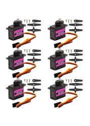 CenryKay MG90S Servo, Helicopter QC Module 9G Servo Motor Metal Gear Micro Servo Motor Smart Robot Helicopter Plane Boat for Arduino Raspberry Pi Project(6PCS)