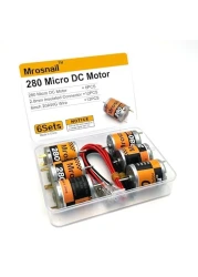 6Pcs 280 Micro DC Motors 3V-12V 13500RPM 0.5A with 2.8mm Insulated Connector &amp; 6inch 20AWG Wire for RC Boat, DIY Airplane, Model Toys, 12V DC Motor Compatible