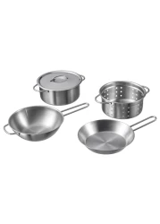 Duktig - 5-Piece Toy Cookware Set, Stainless Steel Colour