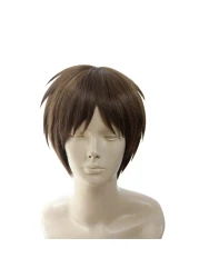 Yesui Short Men Cosplay Wigs Brown Straight Hair Wig for Boy Halloween Costumes Party Anime 12 inch