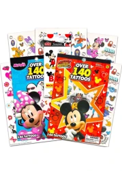 Classic Disney Mickey Mouse and Minnie Temporary Tattoos Party Favors Pack ~ Bundle Includes 140 Plus Stickers