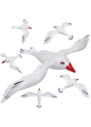 Toyvian Large Inflatable Seagulls 6pcs Jumbo Toy Blow Up Sea Birds Balloons Seagull Ornaments Wedding Beach Pool Party Supplies