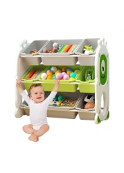 Children's Book Shelf Organizer Toys Storage Rack Cabinet With Bins For Kids